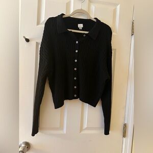 A New Day Black Cable Knit Cardigan